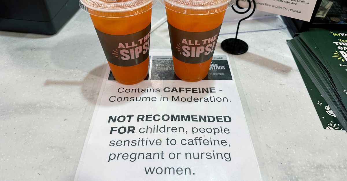 Cups of caffeinated lemonade are at a Panera Bread Company restaurant in Brighton, New York, on Thursday, December 28, 2023. (AP Photo/Ted Shaffrey)